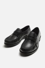 کفش لوفر مردانه زارا LEATHER PENNY STRAP LOAFERS
