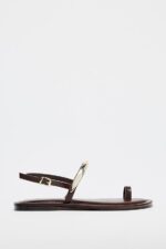 صندل فلت زنانه زارا FLAT SANDALS WITH METAL APPLIQUÉ