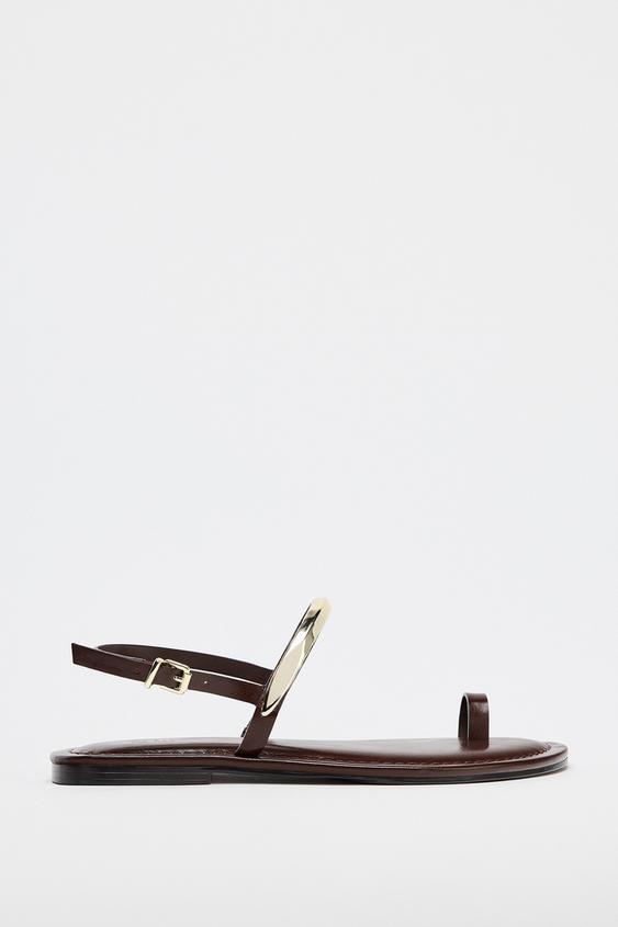 صندل فلت زنانه زارا flat sandals with metal appliqué