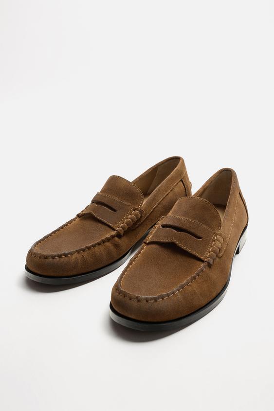 کفش لوفر مردانه زارا limited edition leather penny loafers
