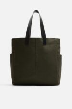 کیف مردانه زارا FABRIC AND LEATHER SHOPPER BAG