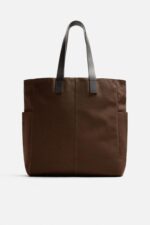 کیف مردانه زارا FABRIC AND LEATHER SHOPPER BAG