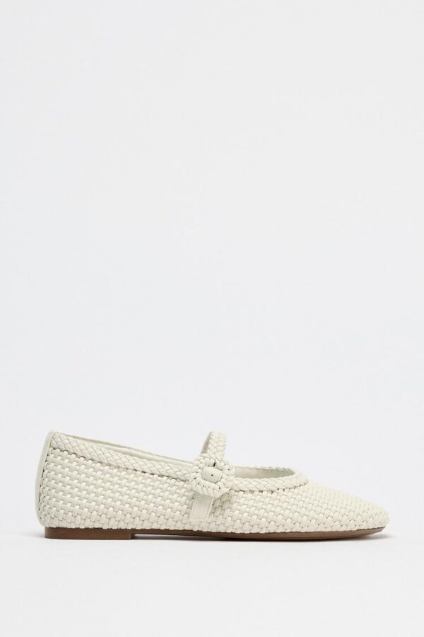 کفش بالرین تخت زنانه زارا braided ballerina flats