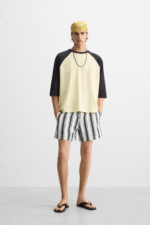 تیشرت مردانه زارا CONTRAST SLEEVE T-SHIRT