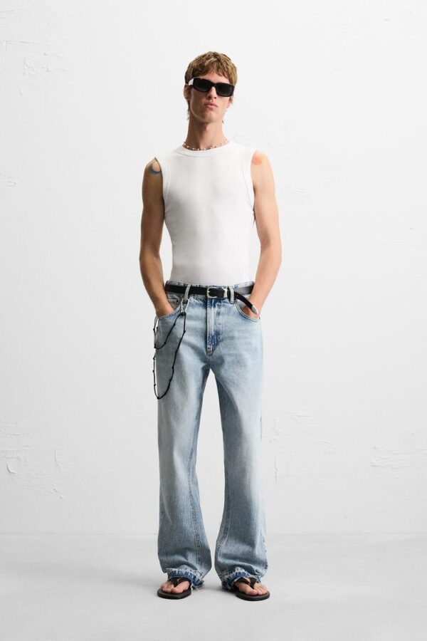 شلوار جین مردانه زارا flare fit jeans