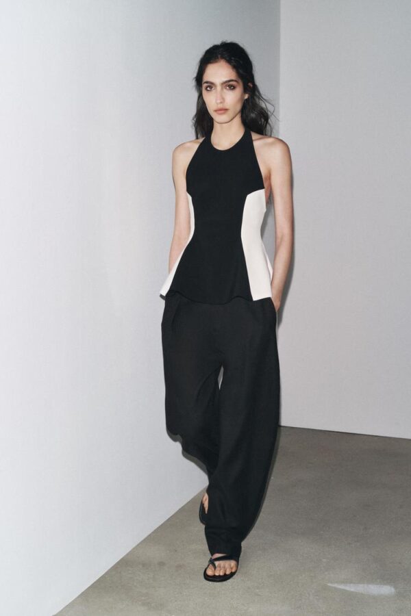 تاپ زنانه زارا contrast halter top