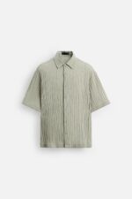پیراهن مردانه زارا JACQUARD CREASED-EFFECT SHIRT