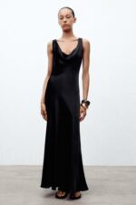 لباس میدی زنانه زارا ZW COLLECTION LONG SATIN DRESS