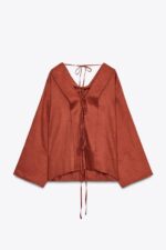 بلوز زنانه زارا 100% LINEN BLOUSE ZW COLLECTION