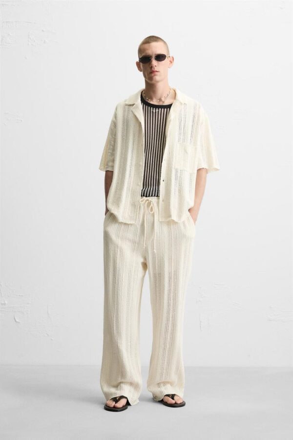 شلوار مردانه زارا open textured trousers
