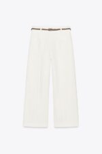 شلوار زنانه زارا BRAIDED BELT CULOTTE TROUSERS