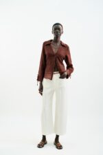 شلوار زنانه زارا BRAIDED BELT CULOTTE TROUSERS