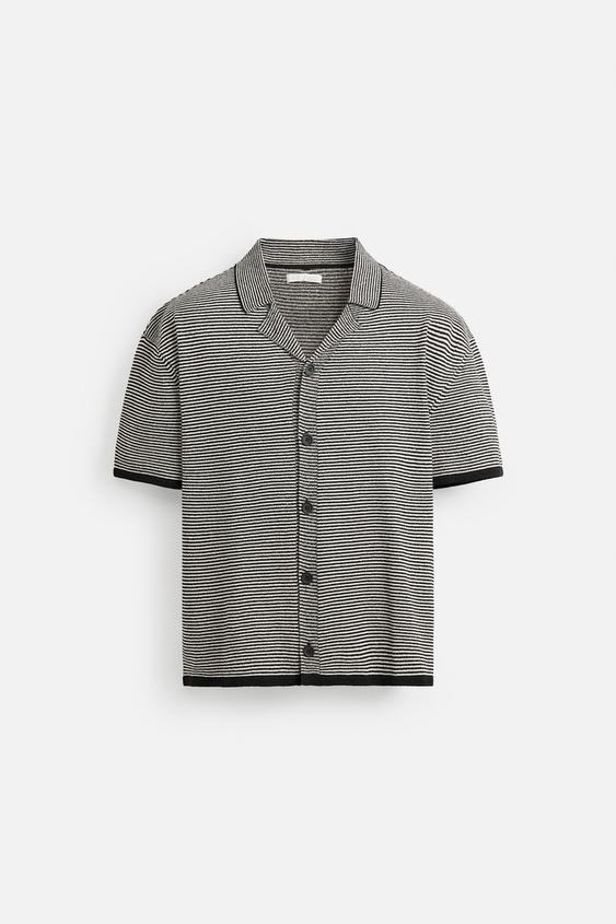 پیراهن مردانه زارا STRIPED KNIT SHIRT