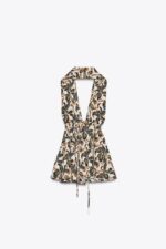تاپ زنانه زارا PRINTED HALTER TOP