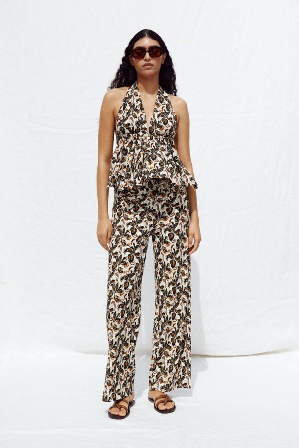 تاپ زنانه زارا printed halter top