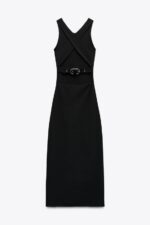 لباس بلند زنانه زارا STRETCH BODYCON DRESS WITH BUCKLE