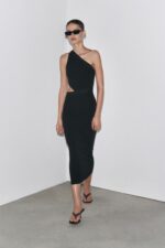 لباس زنانه زارا ASYMMETRIC STRETCH DRESS