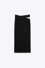 دامن میدی زنانه زارا STRETCH CUT-OUT SKIRT