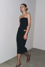لباس میدی زنانه زارا STRETCH CUT-OUT SKIRT