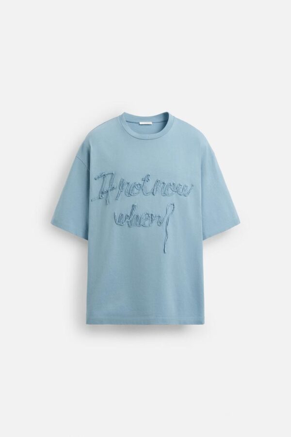 تیشرت مردانه زارا T-SHIRT WITH RAISED SLOGAN