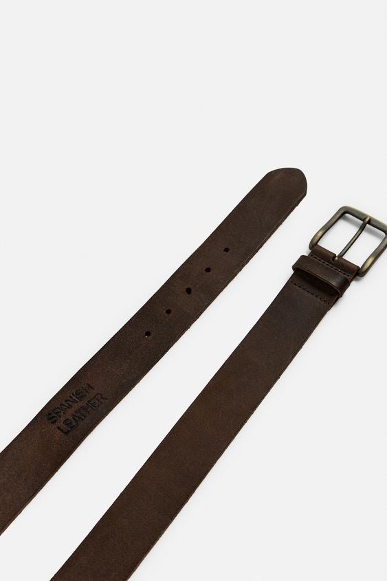 کمربند چرم مردانه زارا guitarricadelafuente leather belt