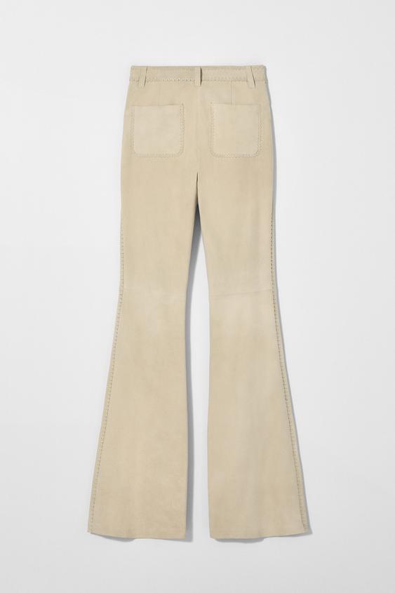 شلوار زنانه زارا suede lace-up trousers kate moss x zara