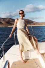 لباس میدی زنانه زارا CONTRAST MIDI DRESS