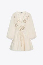 پیراهن زنانه زارا EMBROIDERED TEXTURED DRESS