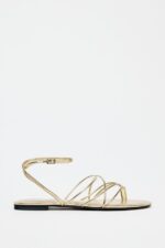 صندل زنانه زارا GOLD STRAPPY FLAT SANDALS