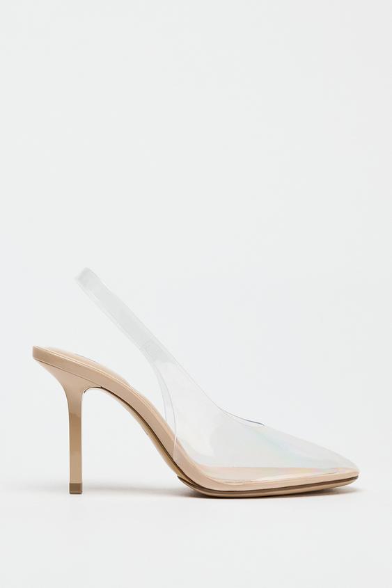 کفش پاشنه دار زنانه زارا vinyl high-heel slingback shoes