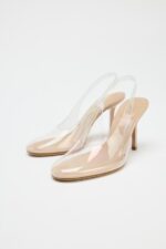 کفش پاشنه دار زنانه زارا VINYL HIGH-HEEL SLINGBACK SHOES