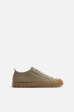 کفش اسپرت مردانه زارا CONTRAST LEATHER TRAINERS