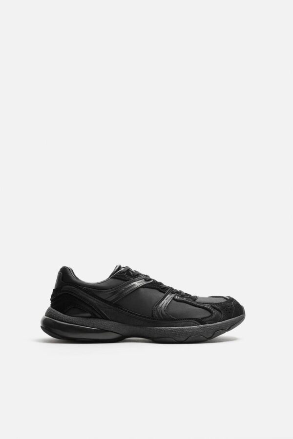 کفش مردانه زارا monochrome leather trainers