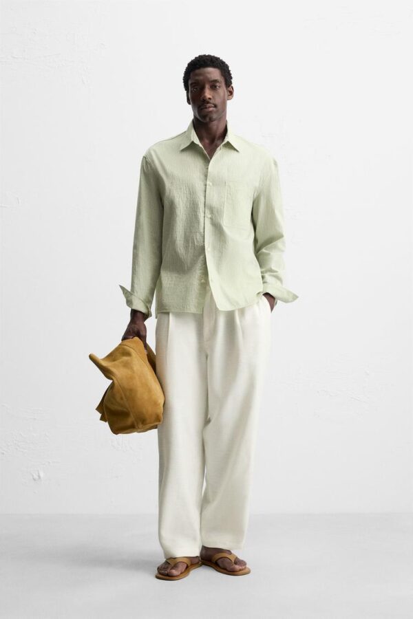 پیراهن مردانه زارا textured stripe shirt