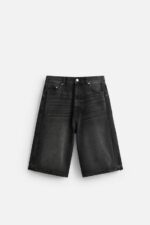 شلوارک برمودا مردانه زارا BAGGY FIT DENIM BERMUDA SHORTS