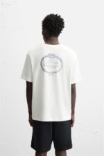 تیشرت مردانه زارا T-SHIRT WITH COMBINED EMBROIDERY
