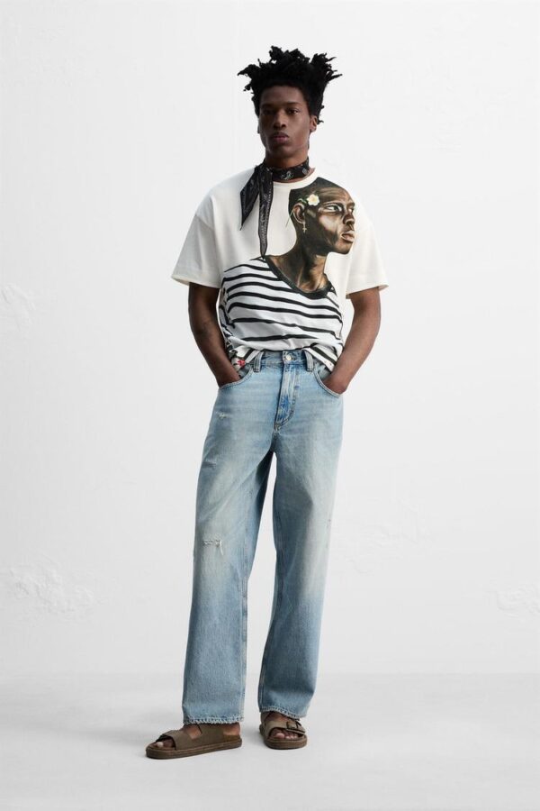 تیشرت مردانه زارا embroidered print t-shirt © otis kwame kye quaicoe