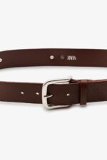 کمربند چرم زنانه زارا LEATHER HEART STUD BELT