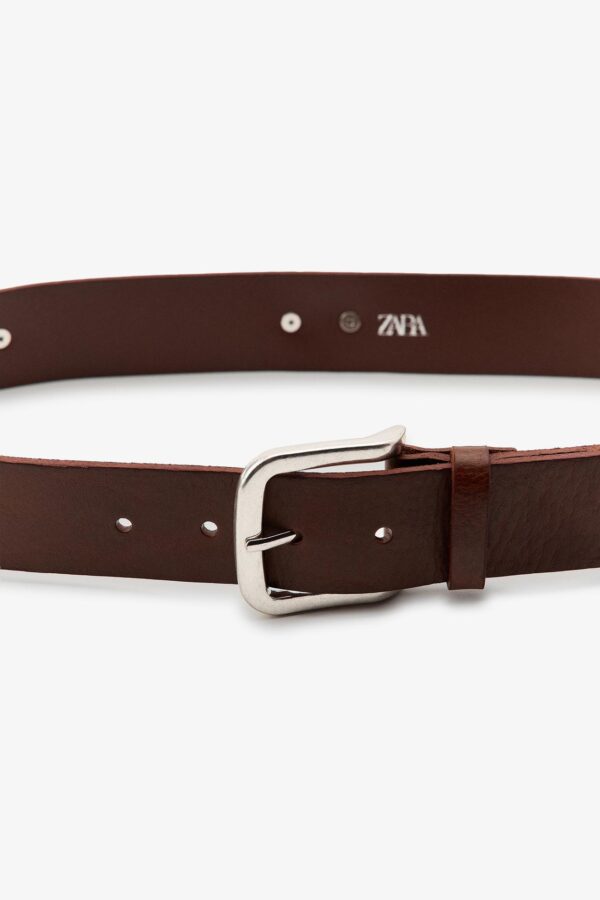 کمربند چرم زنانه زارا leather heart stud belt
