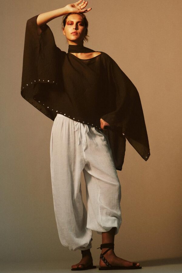 شنل زنانه زارا studded scarf cape