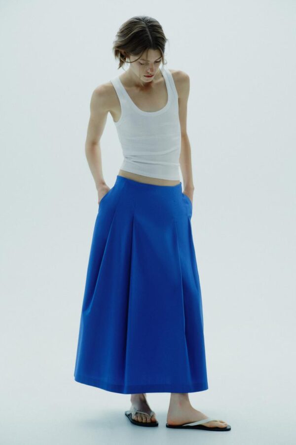 دامن میدی زنانه زارا pleated midi skirt