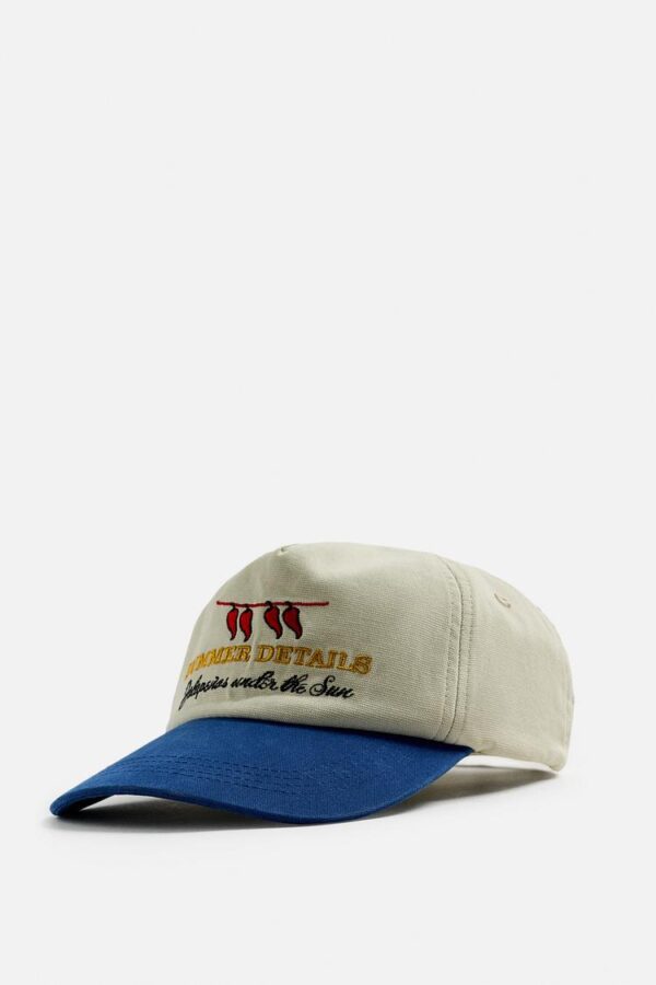 کلاه نقاب دار مردانه زارا contrast embroidery cap