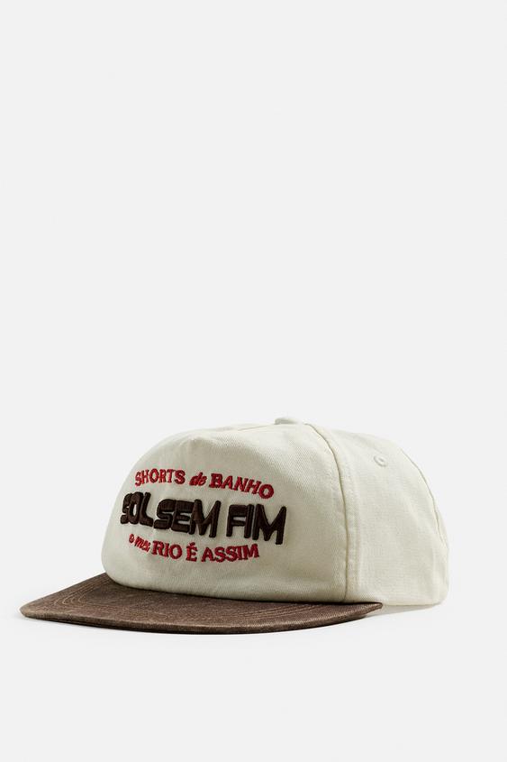 کلاه کپ مردانه زارا CONTRAST EMBROIDERY CAP