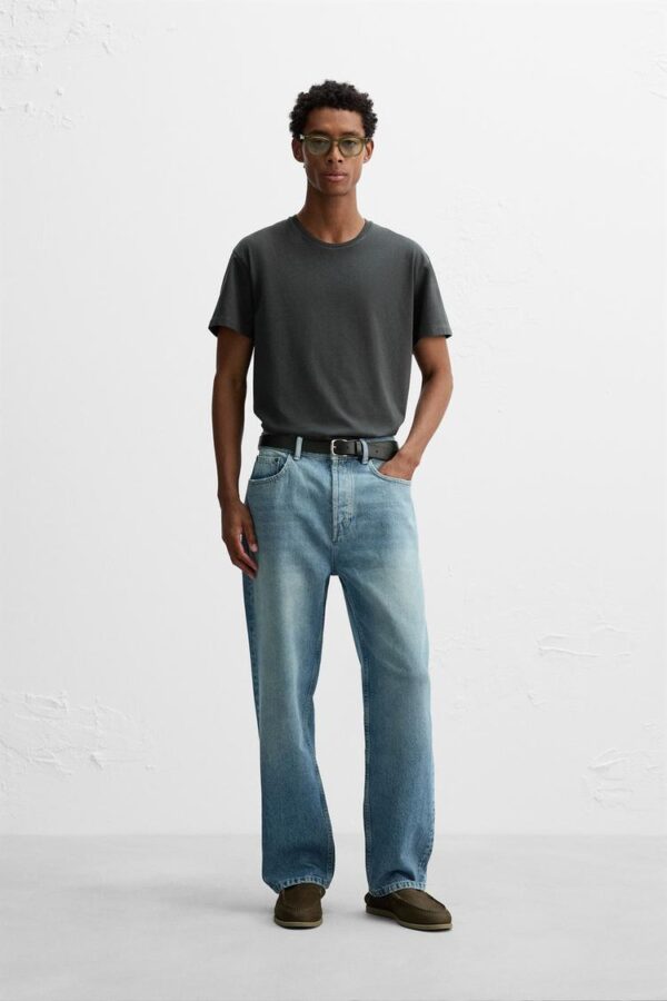 شلوار جین مردانه زارا STRAIGHT ANKLE FIT JEANS