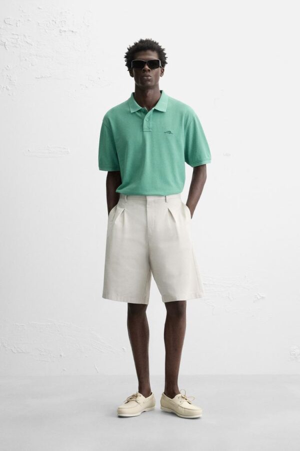 پولوشرت مردانه زارا washed piqué polo shirt