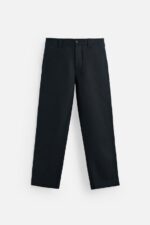 شلوار لینن مردانه زارا 100% LINEN STRAIGHT-LEG TROUSERS