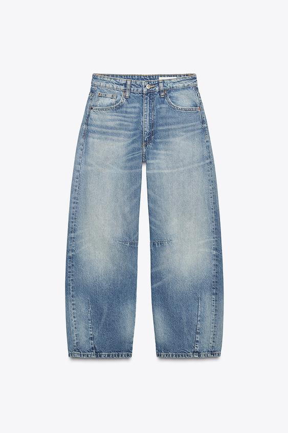 شلوار جین زنانه زارا TRF BAGGY BALLOON MID-WAIST JEANS