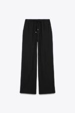 شلوار زنانه زارا WIDE-LEG TROUSERS WITH ELASTIC WAISTBAND