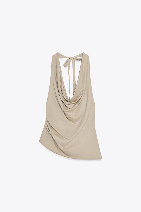 تاپ زنانه زارا DYED EFFECT HALTER TOP