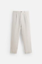 شلوار لینن مردانه زارا 100% LINEN SUIT TROUSERS